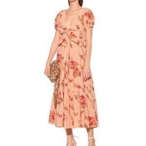 Loveshackfancy Carlton Midi Dress Pink 8 NWT